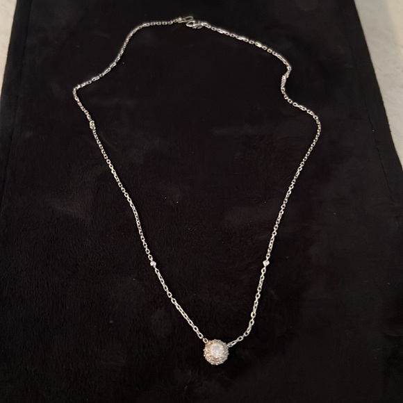 Vintage K18 white gold diamond choker necklace 16”